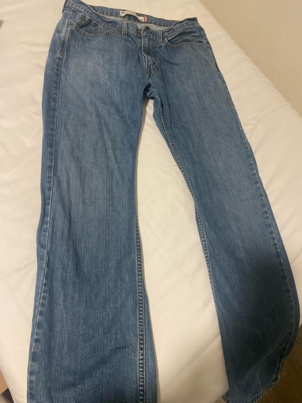 Levi's Men's Blue Denim Relaxed Straight Jeans Cotton Logo Button Zip Pockets